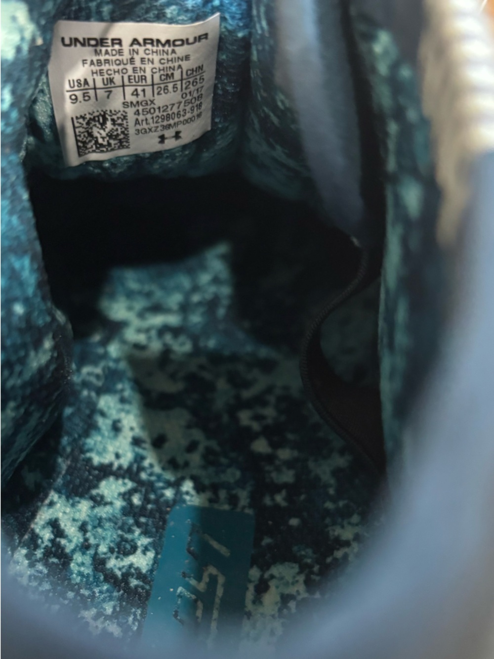 NWOB Under Armour women’s Navy Blue High-Top Sneakers - Picture 7 of 7
